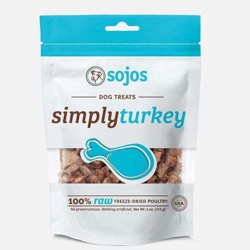 Sojos Sojos Simply Turkey, Gâteries à la dinde lyophilisées, 4 oz