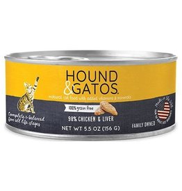 Hound & Gatos Hound & Gatos Cat Can 98% Chicken & Liver 5.5oz