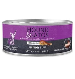 Hound & Gatos Hound & Gatos Cat Can 98% Turkey & Liver 5.5oz