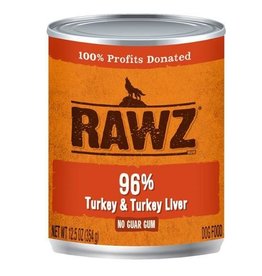 Rawz Rawz Chien Conserves 96% Dinde et Foie de Dinde 12oz
