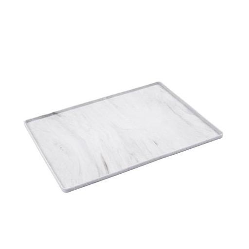 Messy Mutts Messy Mutts Silicone Bowl Mat with Raised Edge Marble Small