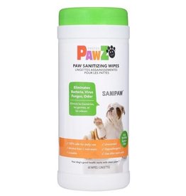 Pawz Pawz Sanipaw, Lingettes désinfectantes pour pattes de chien, 60 unités