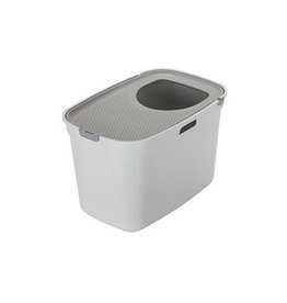 Moderna Moderna Top Cat Litter Box White w/Warm Grey Lid