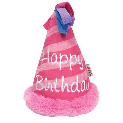 Fou Fou Dog Fou Fou Dog, Chapeau cône d'anniversaire jouet en peluche, rose