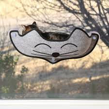 K&H K&H Kittyface Window Bed Grey