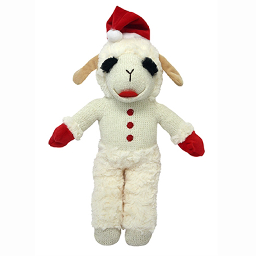 MultiPet Holiday Standing Lamb Chop w/Santa Hat 8”