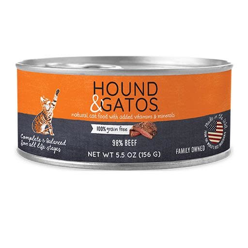 Hound & Gatos Hound & Gatos Cat Can 98% Beef 5.5oz