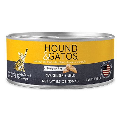 Hound & Gatos Hound & Gatos Cat Can 98% Chicken & Liver 5.5oz