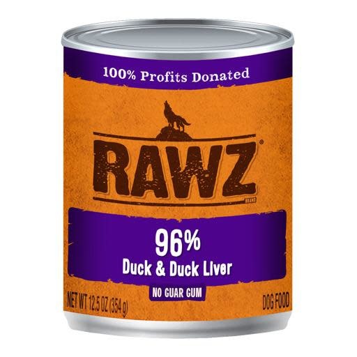 Rawz Rawz Dog Can 96% Duck & Duck Liver 12oz