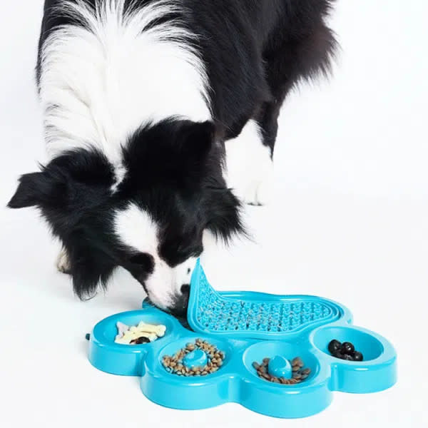 Tapis de nourrissage lent 2en1 Paw, Pet Dream House, bleu
