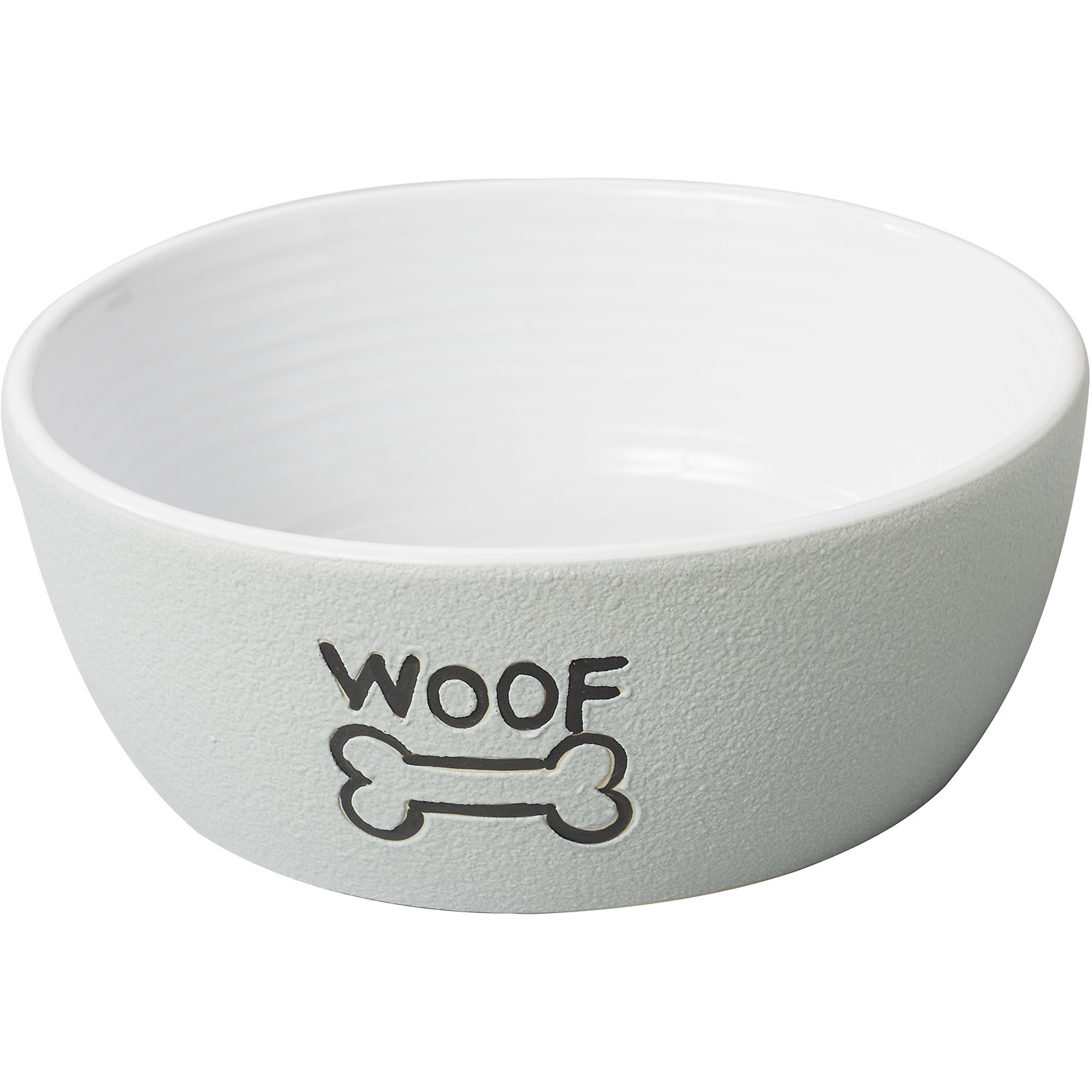 Spot Nantucket bol céramique chien, 7 po gris