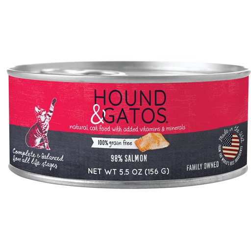 Hound & Gatos Hound & Gatos, Conserve pour chat, 98% saumon, 5,5 oz