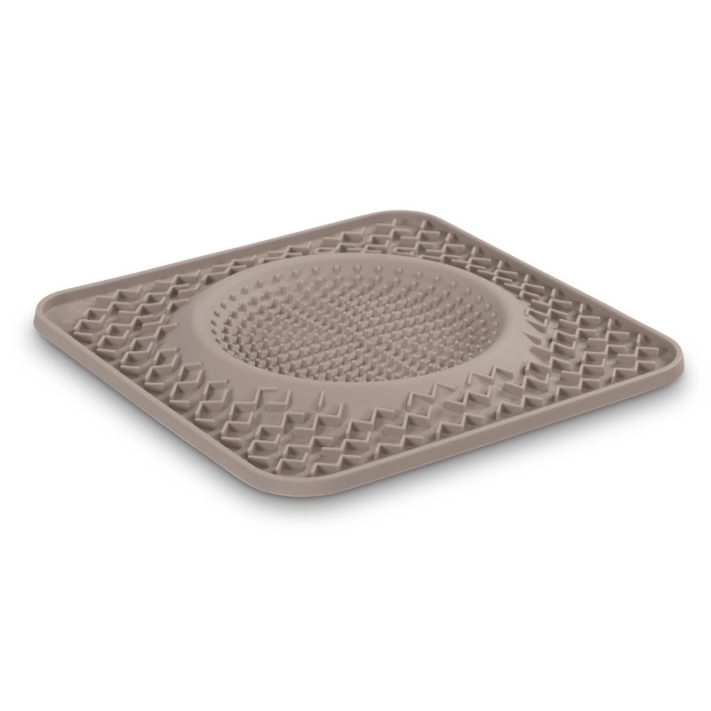Messy Mutts, Tapis de léchage thérapeutique en silicone, gris mat