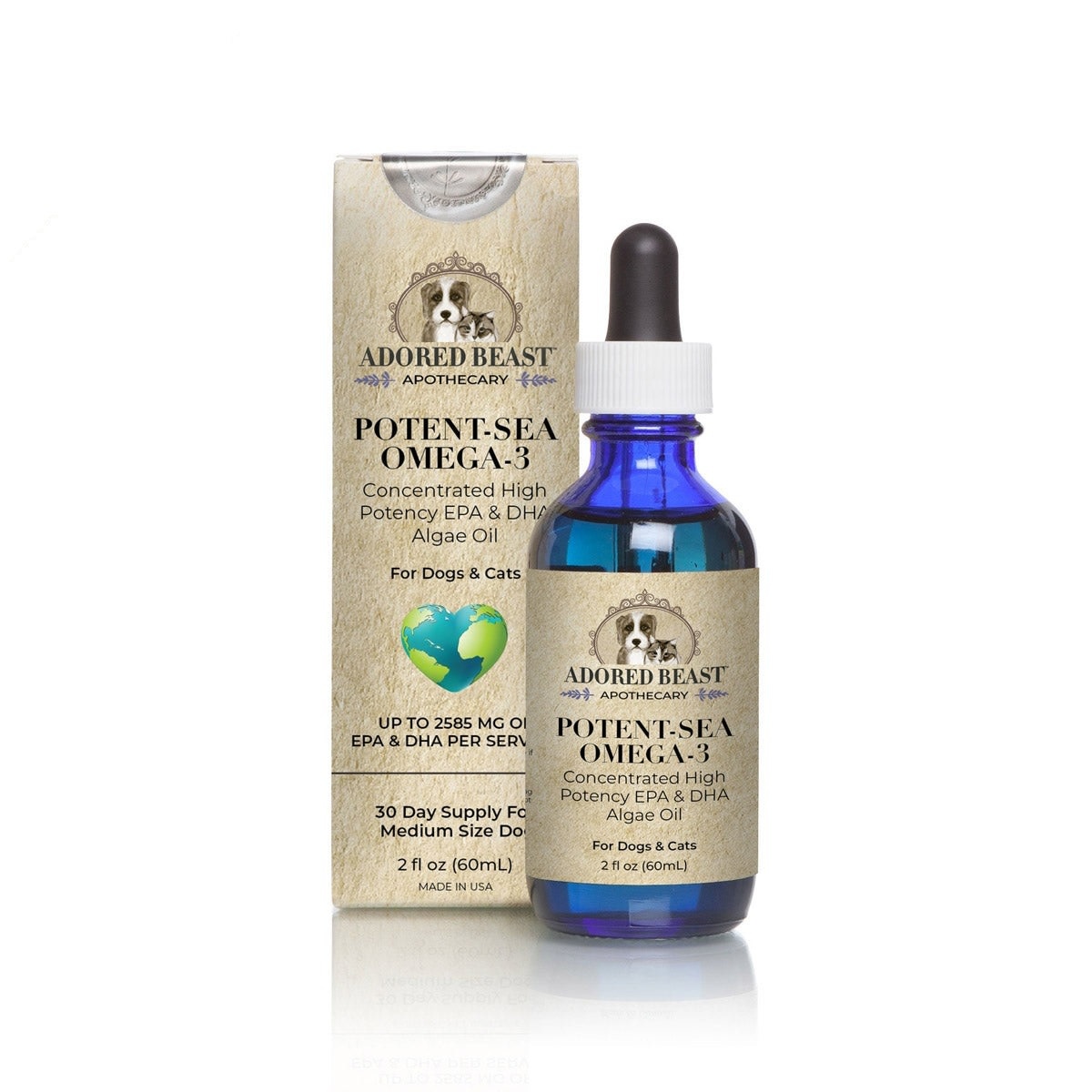 ADORED BEAST POTENTSEA OMEGA3 60ML BAILEY BLU PET BOUTIQUE