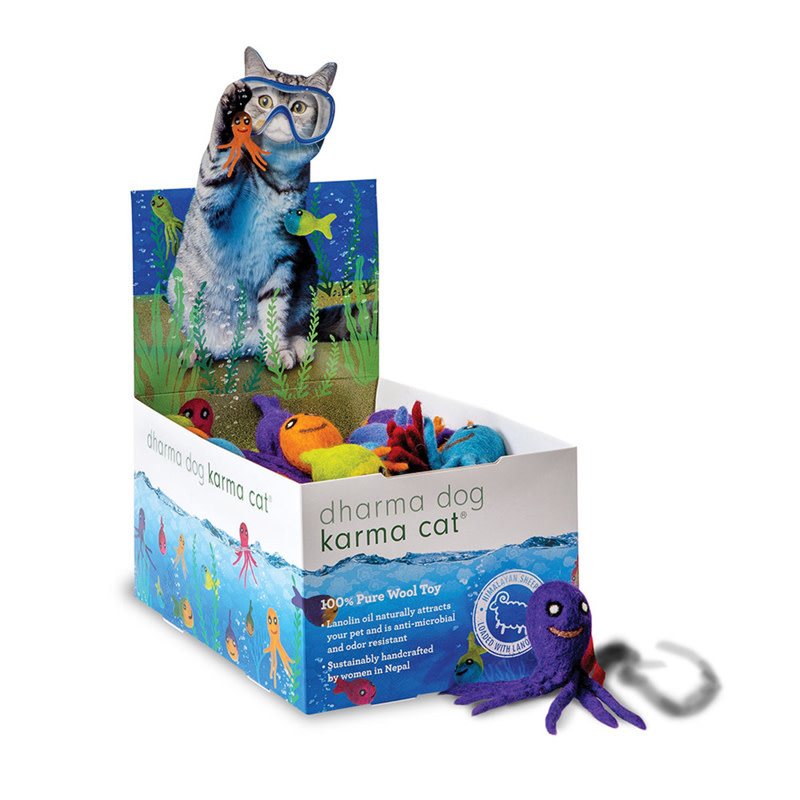 Dharma Dog Karma Cat Karma Cat Wool Felt Aquatic Cat Toys Assorted