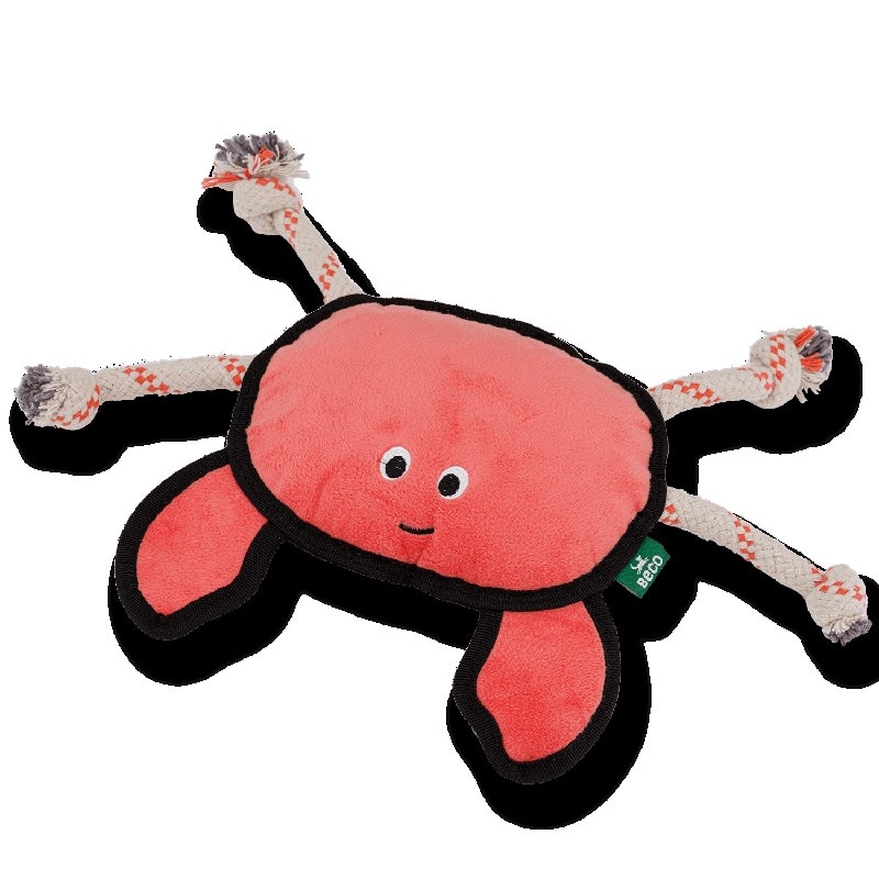 Beco Pets Beco, Crabe jouet en plastique recyclé solide et résistant, grand