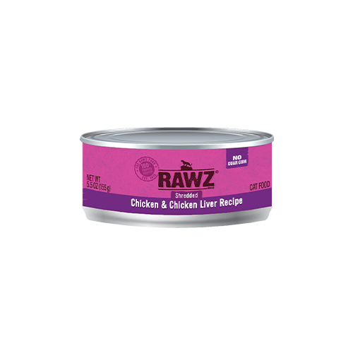 Rawz Rawz Chat Conserve Effiloché Poulet et Foie de Poulet 5.5 oz