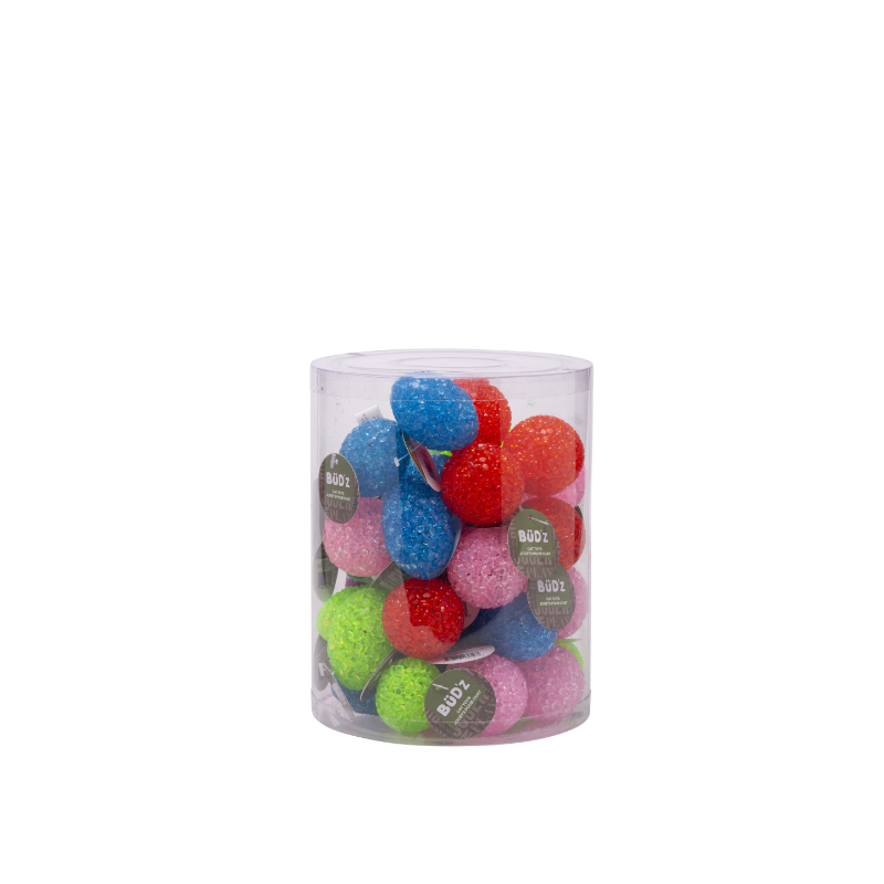 BUD'Z Budz Cat Toy Coloured Crystal Ball with Bell Assorted (per piece)