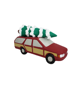 Multipet Multipet Latex Dog Toy Station Wagon with Christmas Tree 7.5"