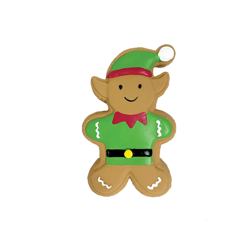 Fou Fou Dog Fou FouFit Dog Holiday Latex Gingerbread Cookie Elf