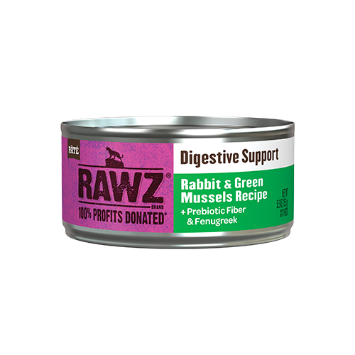 Rawz Rawz Cat Can Digestive Support Rabbit & Green Mussels 5.5oz