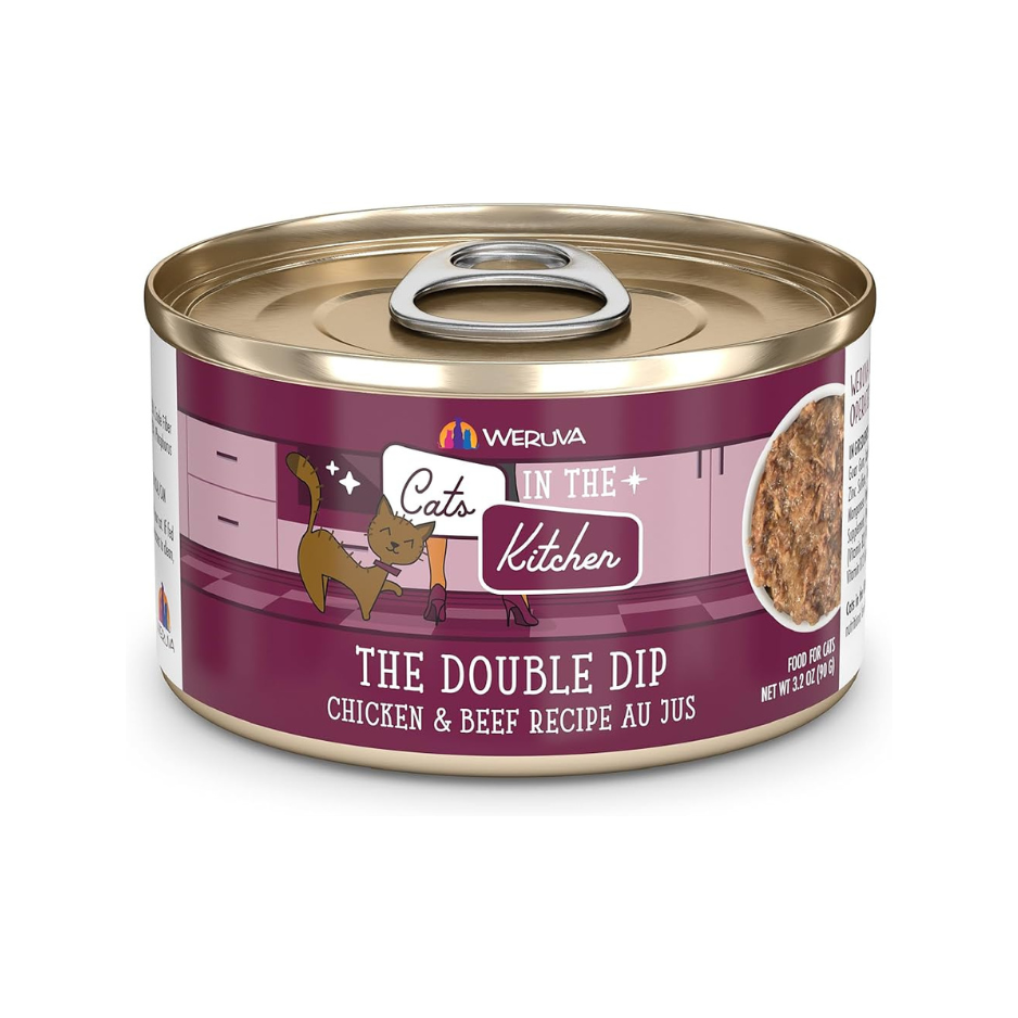 Weruva Cats in the Kitchen , La double trempette boites pour chat, 6 oz