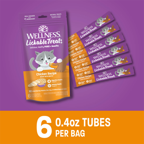 Wellness Wellness Kittles Grain Free Chicken Recipe Lickable Soft Puree Cat Treats 2.5oz