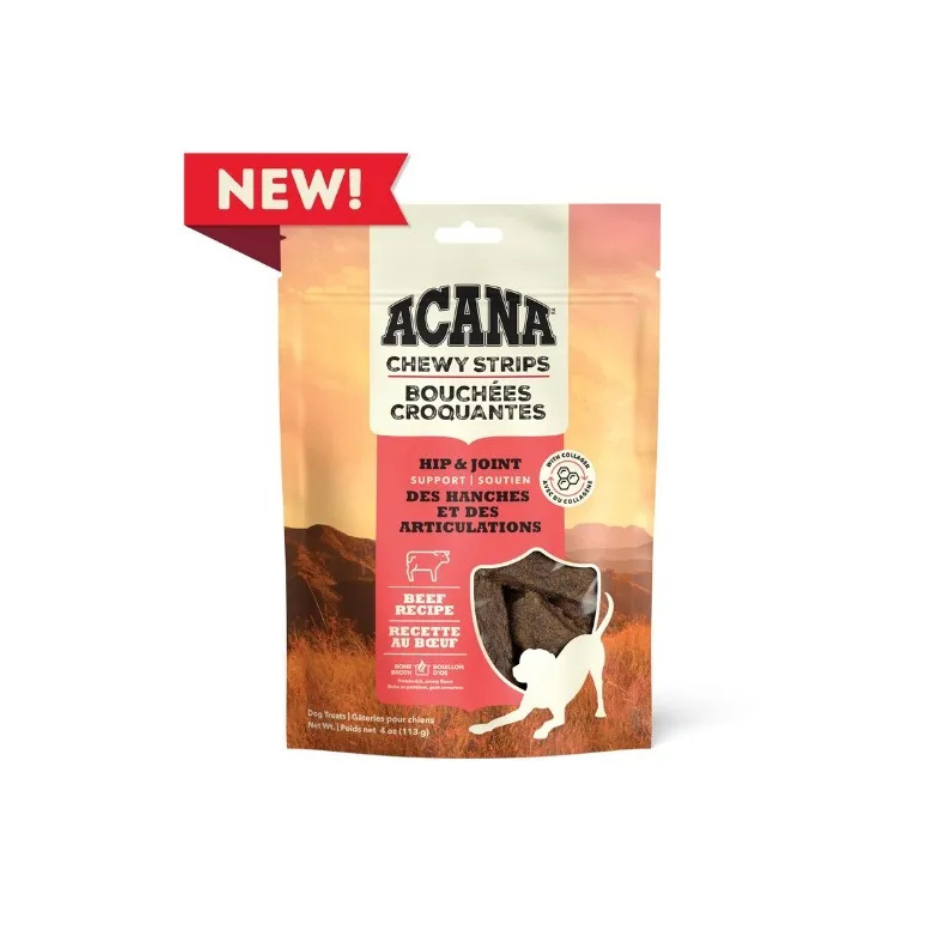 Acana Acana Chewy Strips Dog Treats Hip & Joint Support Beef Recipe 113g