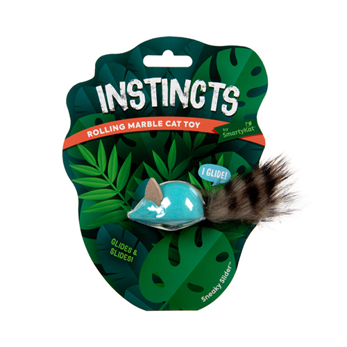 SmartyKat Instincts Sneaky Slider Rolling Marble Raccoon Cat Toy
