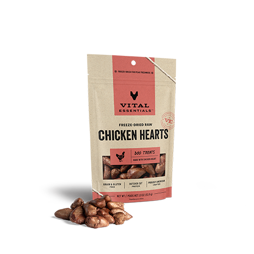 Vital Essentials Vital Essentials Freeze-Dried Chicken Hearts Dog Treats 1.9oz