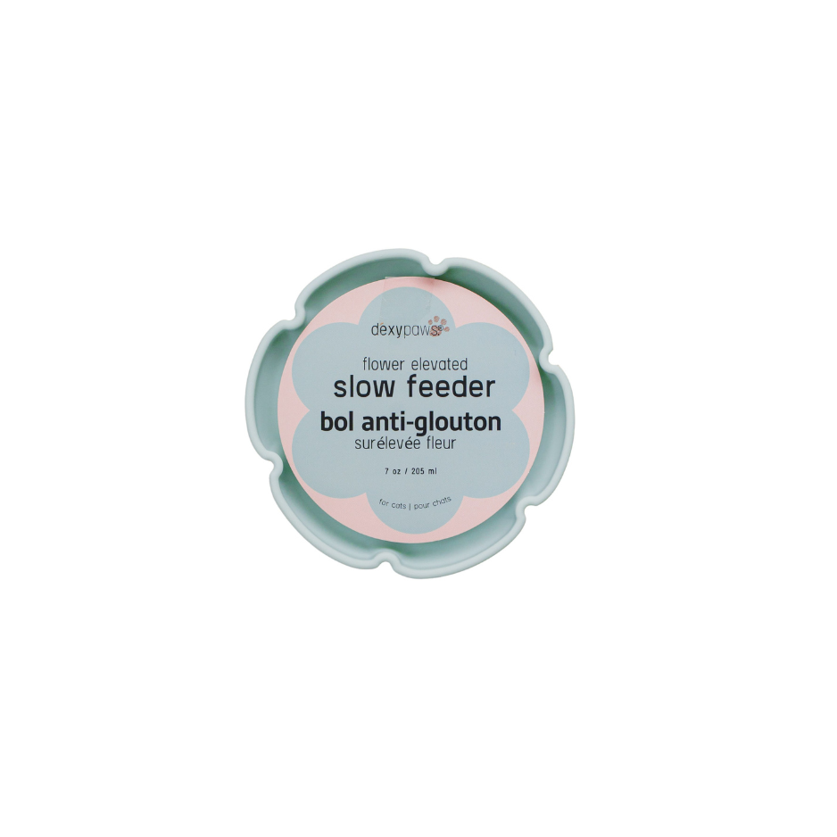 Dexypaws Dexypaws Raised Ceramic Cat Bowl with Slow Feeder