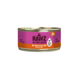 Rawz Cat Can 96% Rabbit, Rabbit Liver & Goat Milk 5.5oz