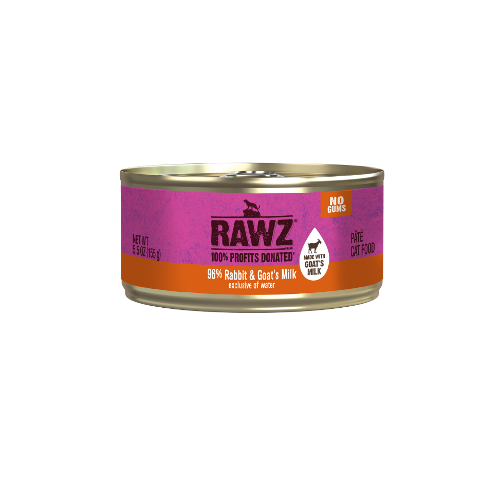Rawz Cat Can 96% Rabbit, Rabbit Liver & Goat Milk 5.5oz