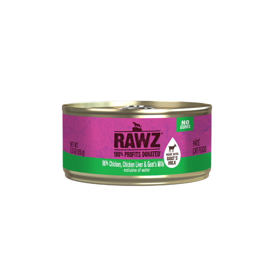 Rawz Cat Can 96% Chicken, Chicken Liver & Goat Milk 5.5oz