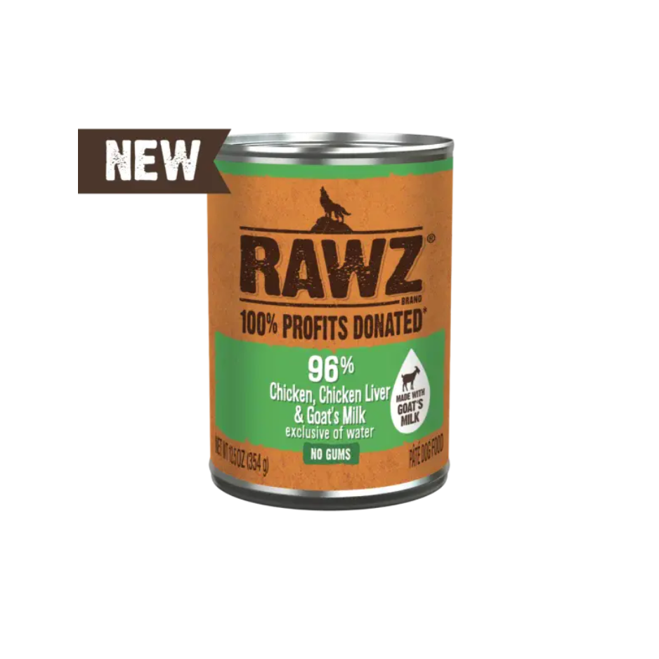 Rawz Rawz Dog Can 96% Chicken, Chicken Liver & Goat's Milk 12.5oz