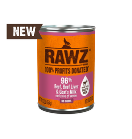Rawz Rawz Dog Can 96% Beef, Beef Liver & Goat's Milk 12.5oz