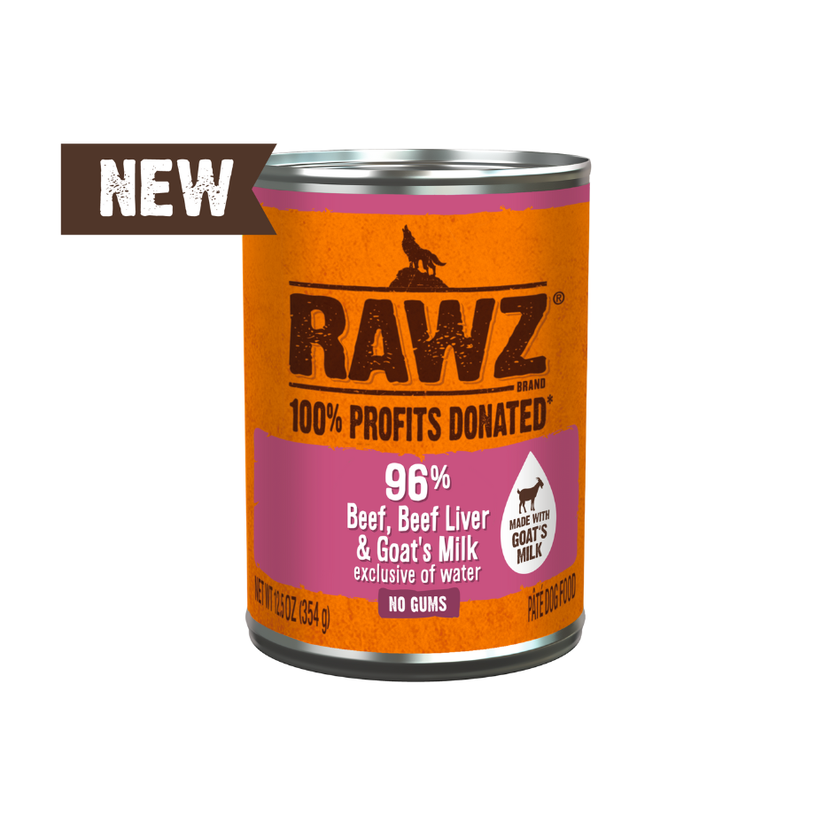 Rawz Rawz Dog Can 96% Beef, Beef Liver & Goat's Milk 12.5oz