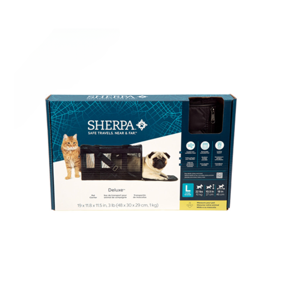 Sherpa Deluxe Airline Approved Soft Sided Carrier Black