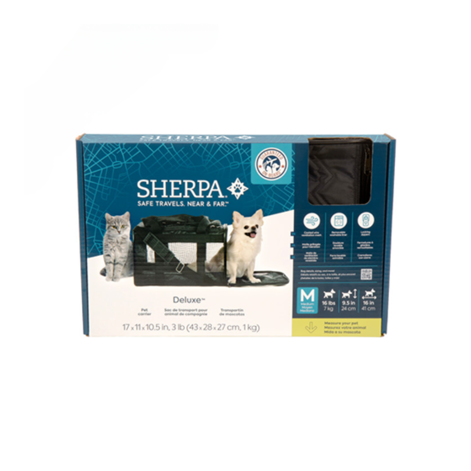 Sherpa Deluxe Airline Approved Soft Sided Carrier Black