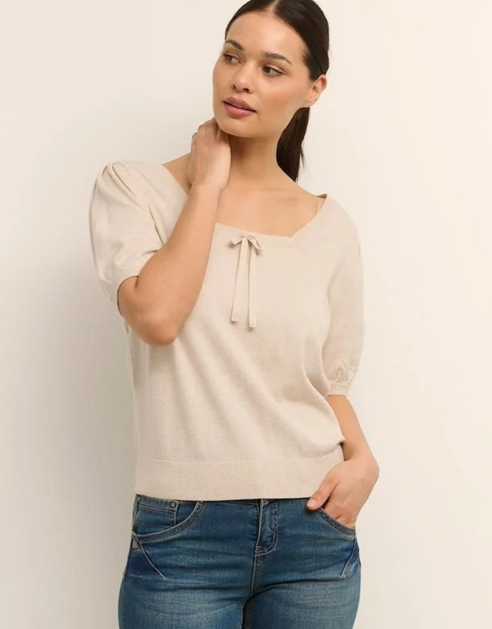Cream Cream - CRDela Short Sleeve Knit Pullover