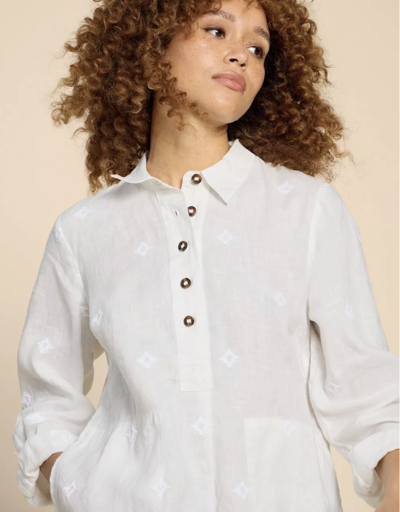 White Stuff White Stuff - SS24 Evelyn Embroidered Linen Tunic