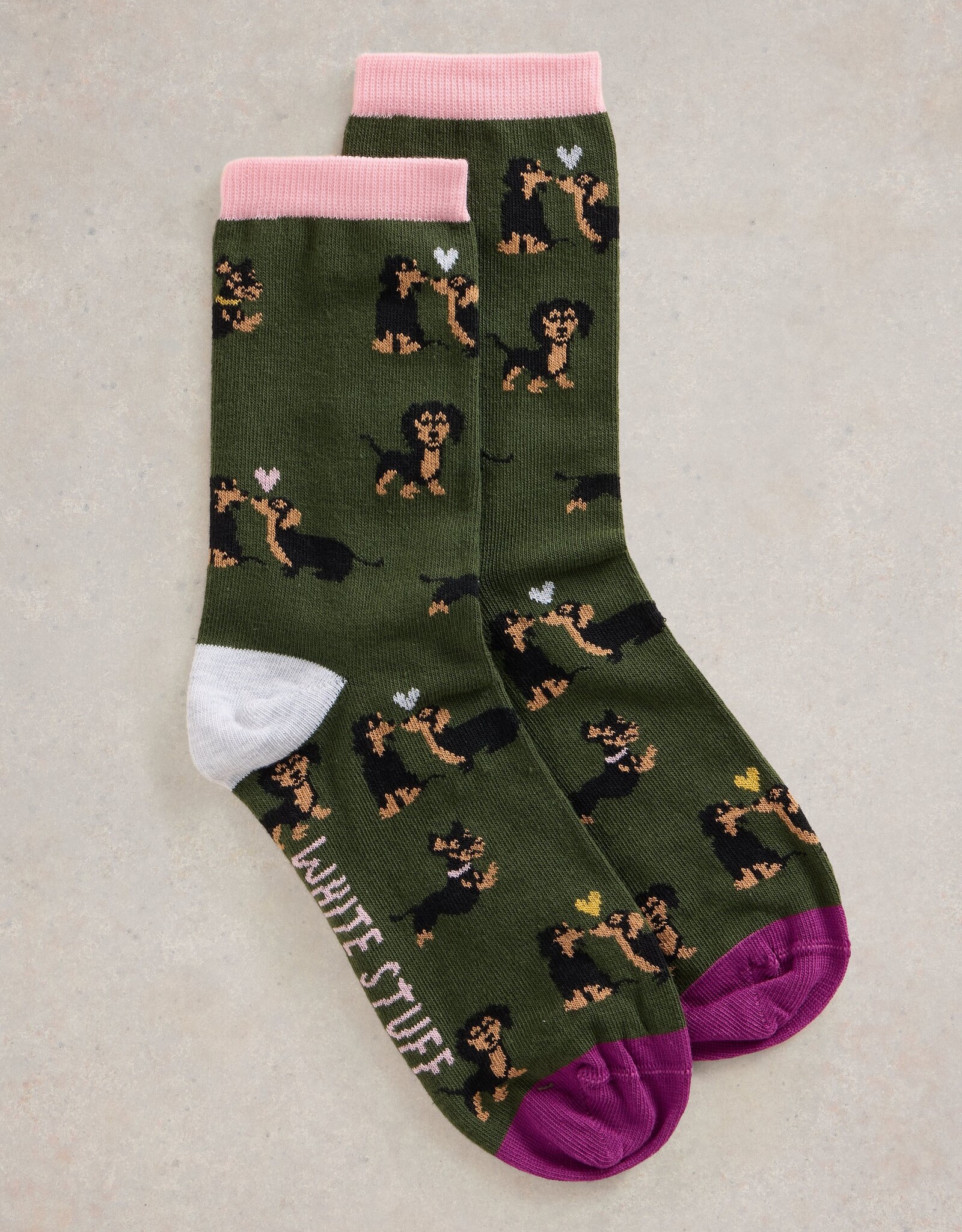 White Stuff White Stuff - Kissing Sausage Dog Ankle Sock FW24