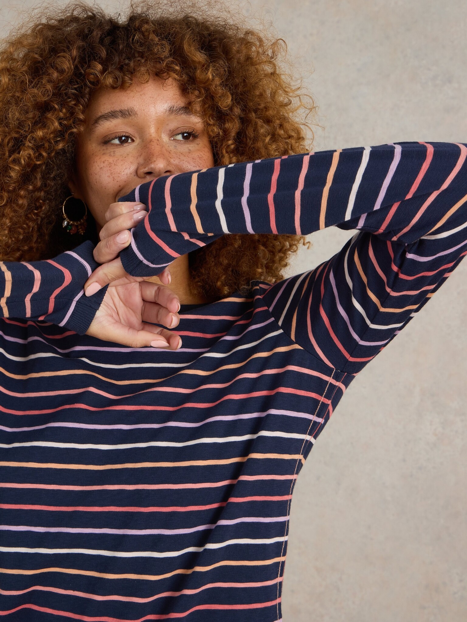 White Stuff White Stuff Clara chandail rayé à manches longues FW24