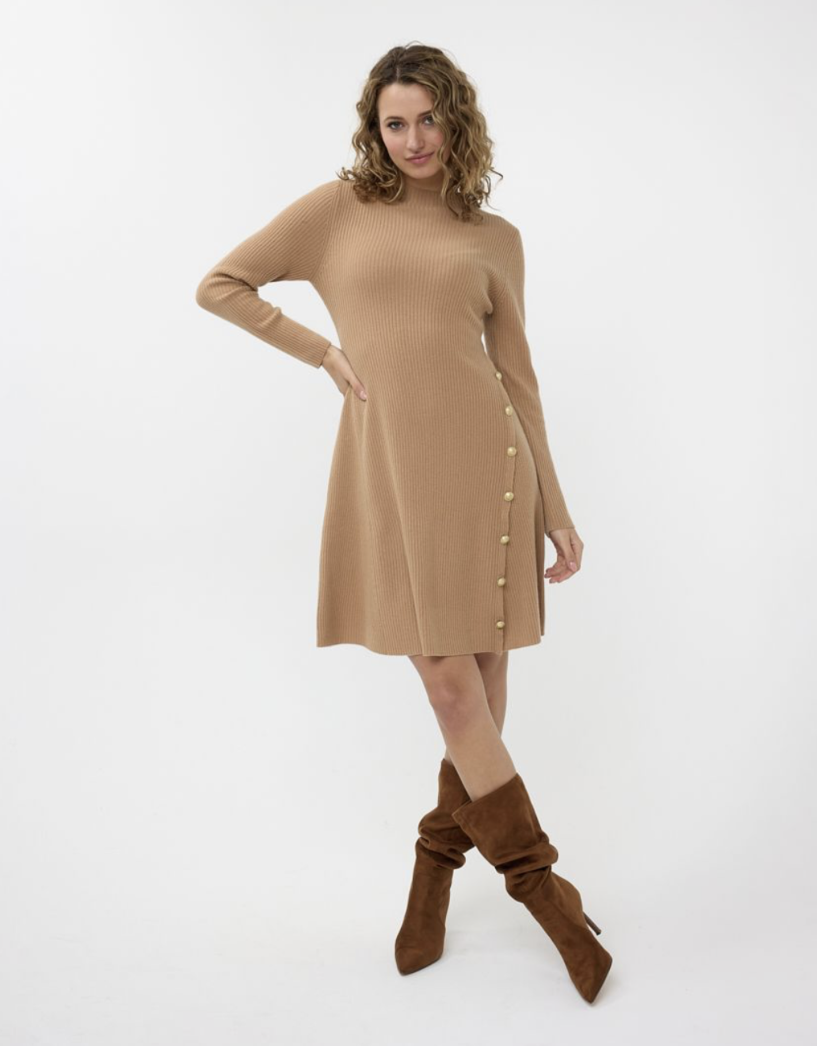 Esqualo Esqualo-07512  rib dress FW24