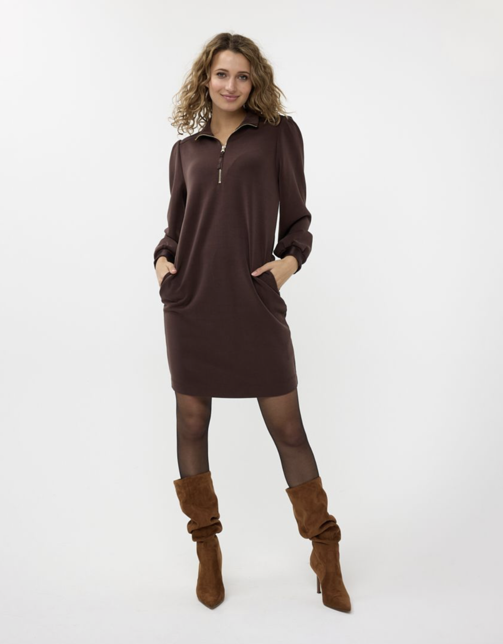 Esqualo Esqualo- 05501 Dress zip col modal FW24