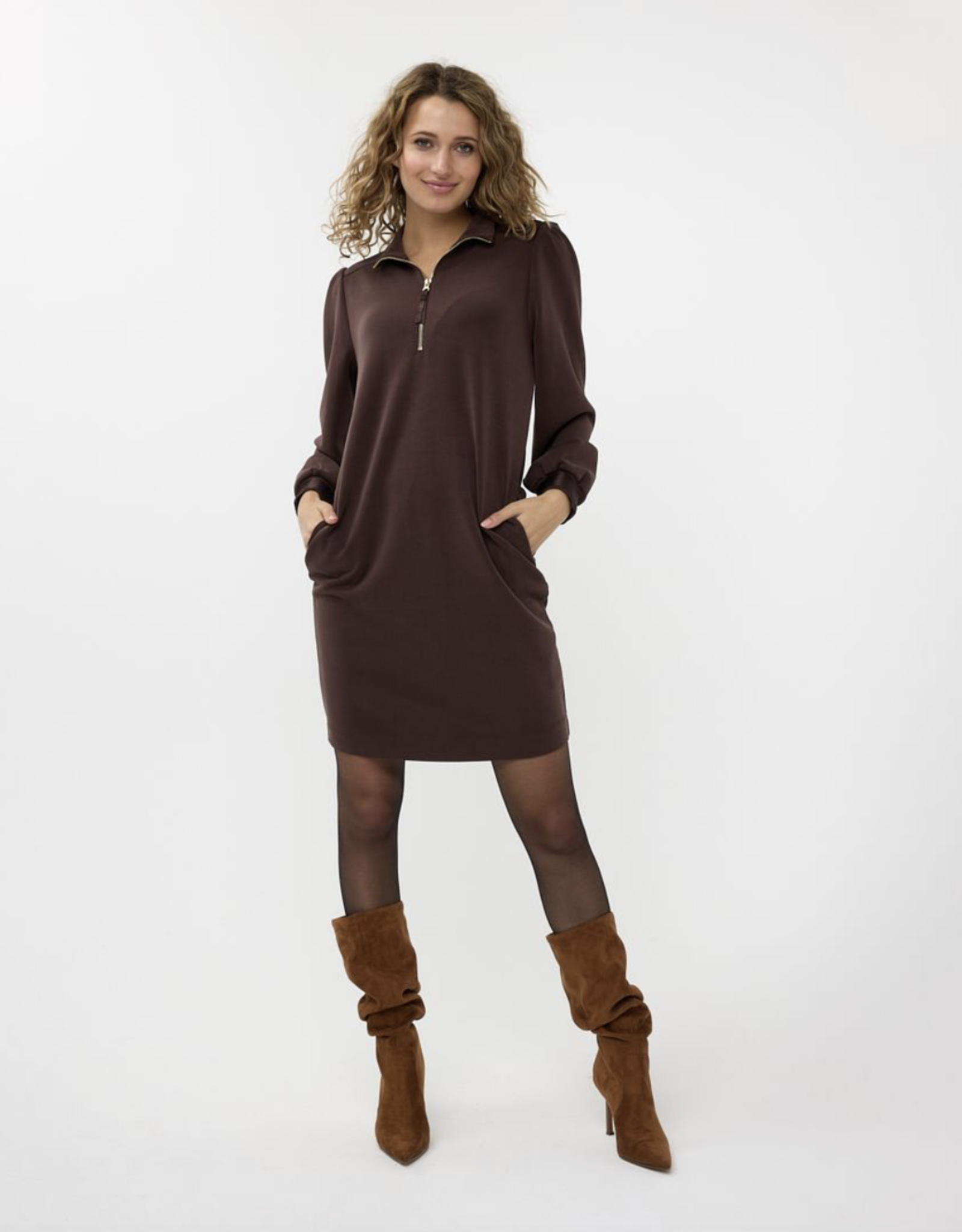 Esqualo Esqualo- 05501 Robe zip col modal FW24