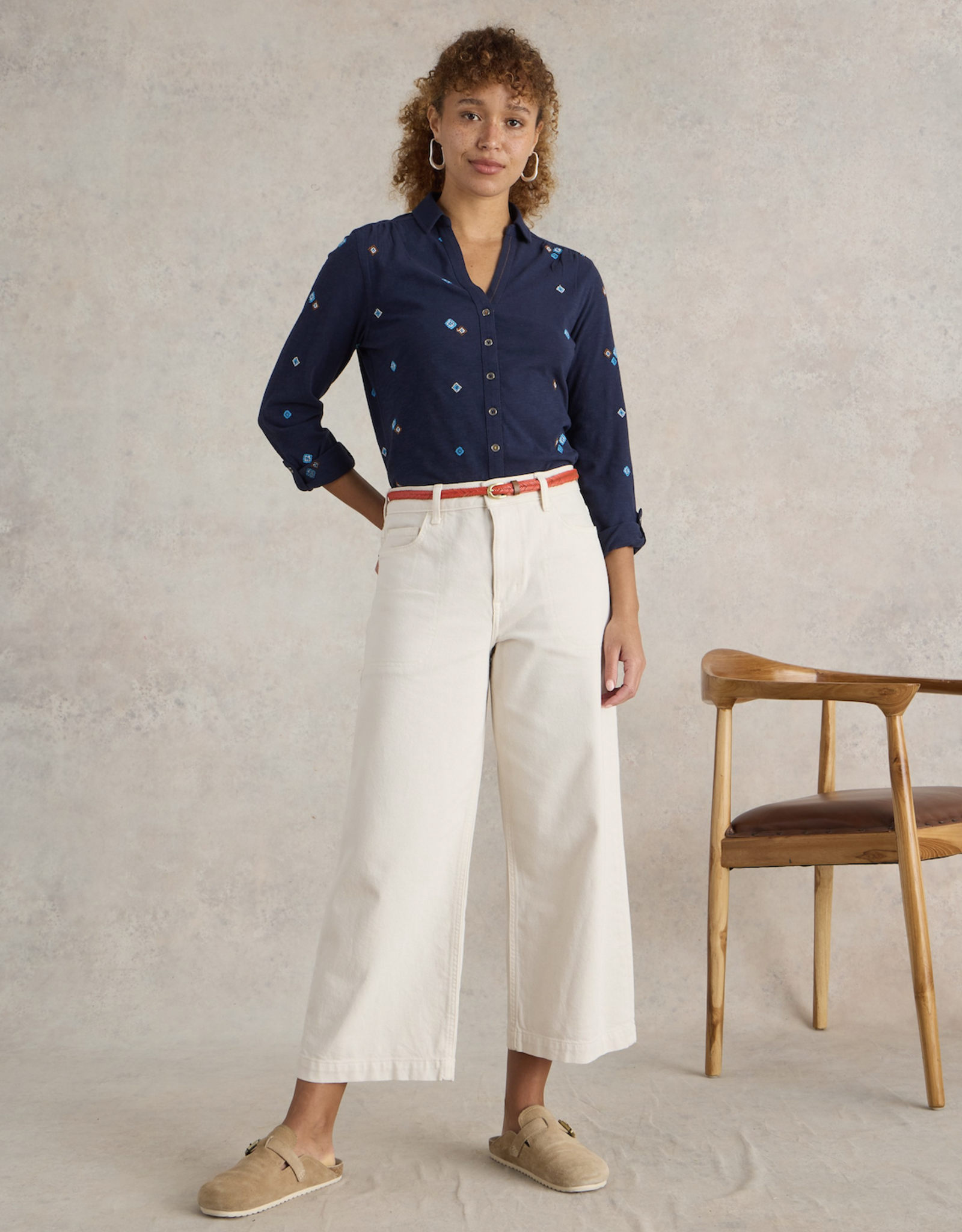 White Stuff White Stuff - Annie Embroidered Shirt FW24