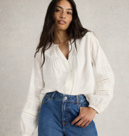 White Stuff White Stuff - Blossom Button Neck Boho Top FW24