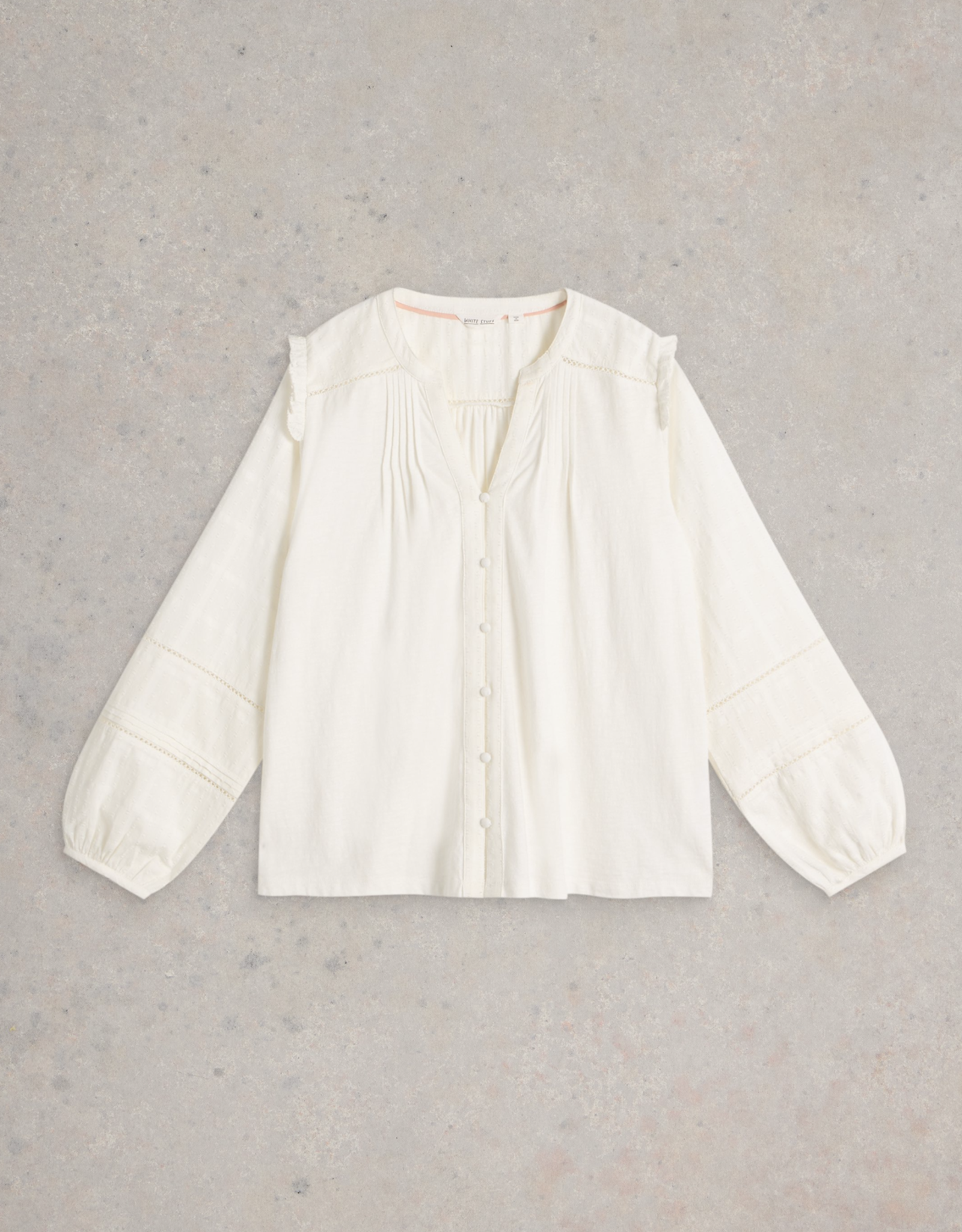 White Stuff White Stuff - Blossom Button Neck Boho haut  FW24