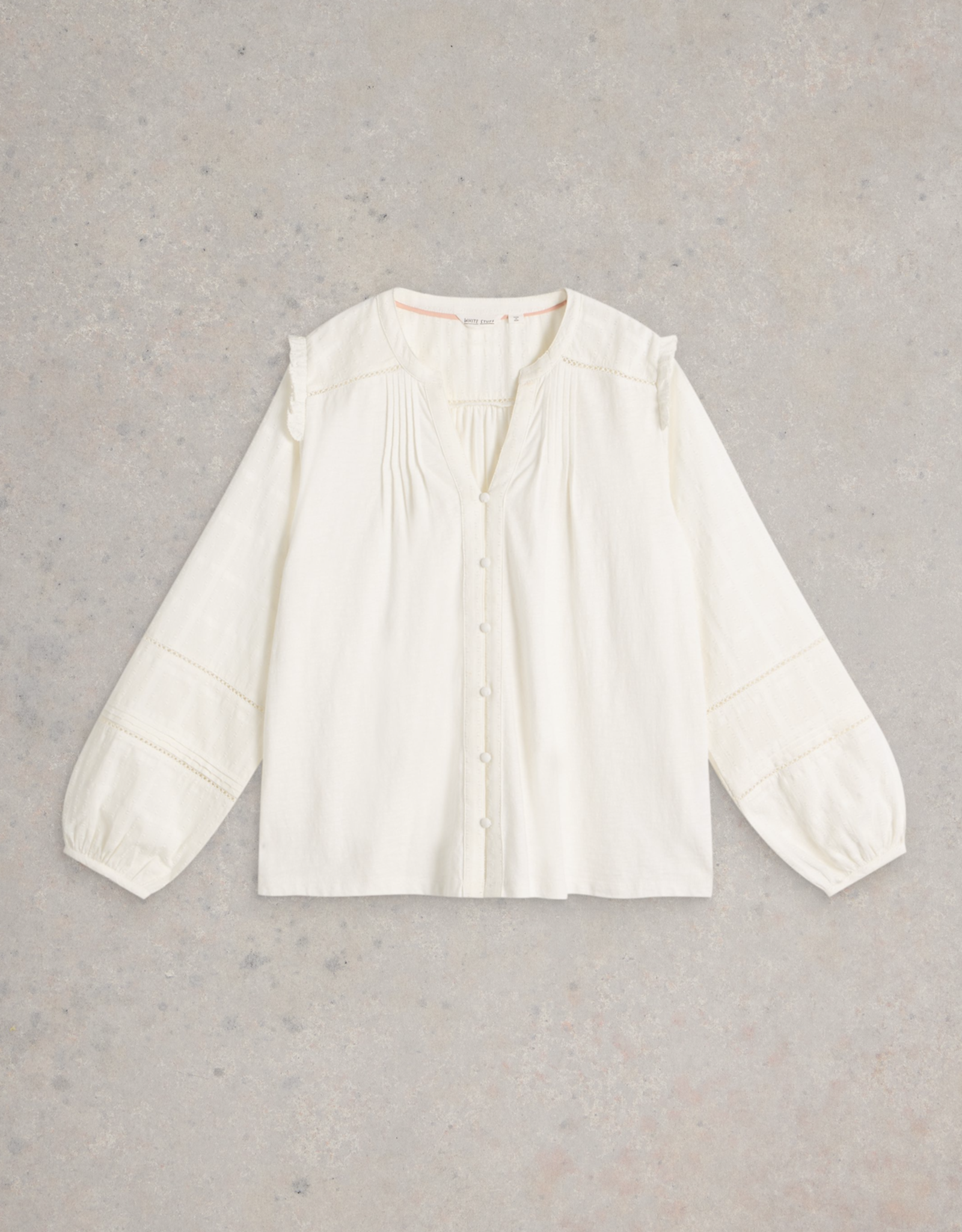 White Stuff White Stuff - Blossom Button Neck Boho Top FW24